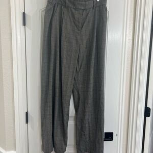 Women's Gray Wide Leg Plaid Pants